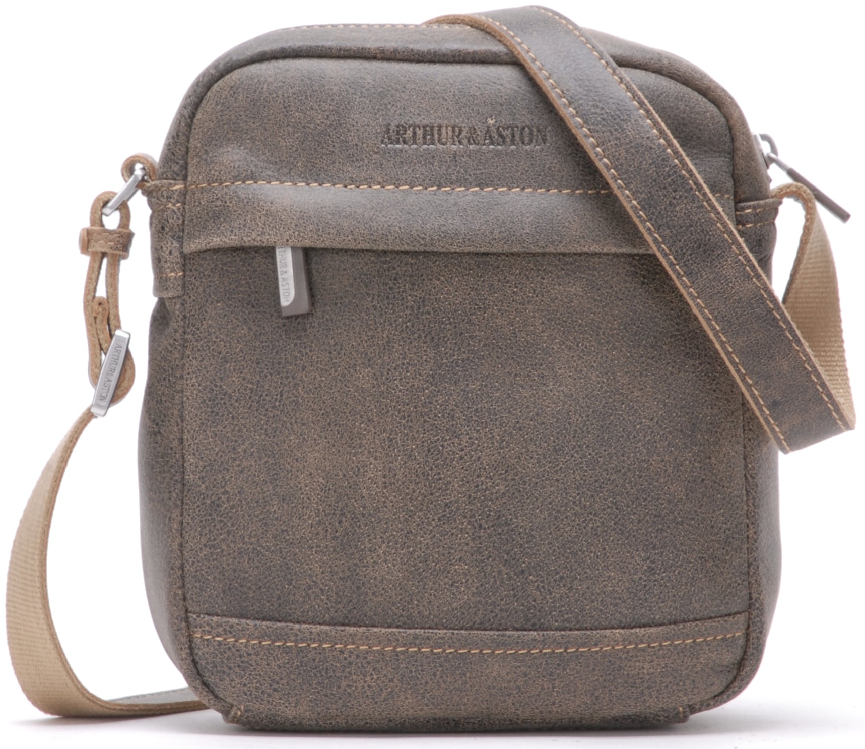 Cristiano destroyed leather crossbody bag, small model