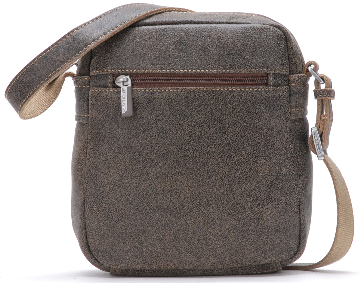 Cristiano destroyed leather crossbody bag, small model