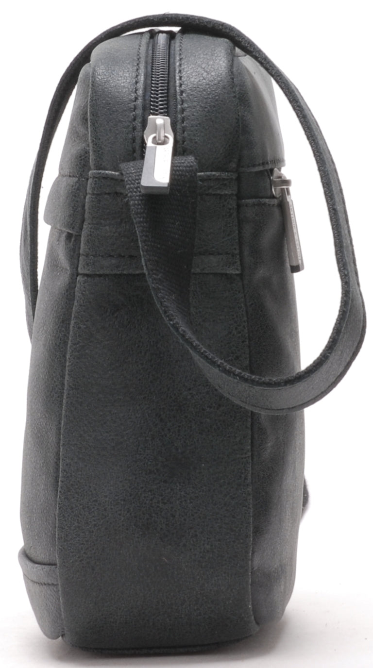 Cristiano destroyed leather crossbody bag, small model