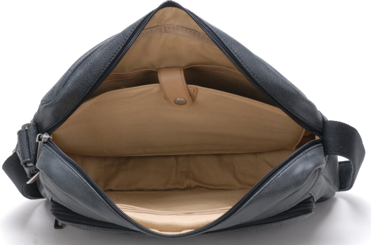 Cristiano destroyed leather satchel bag