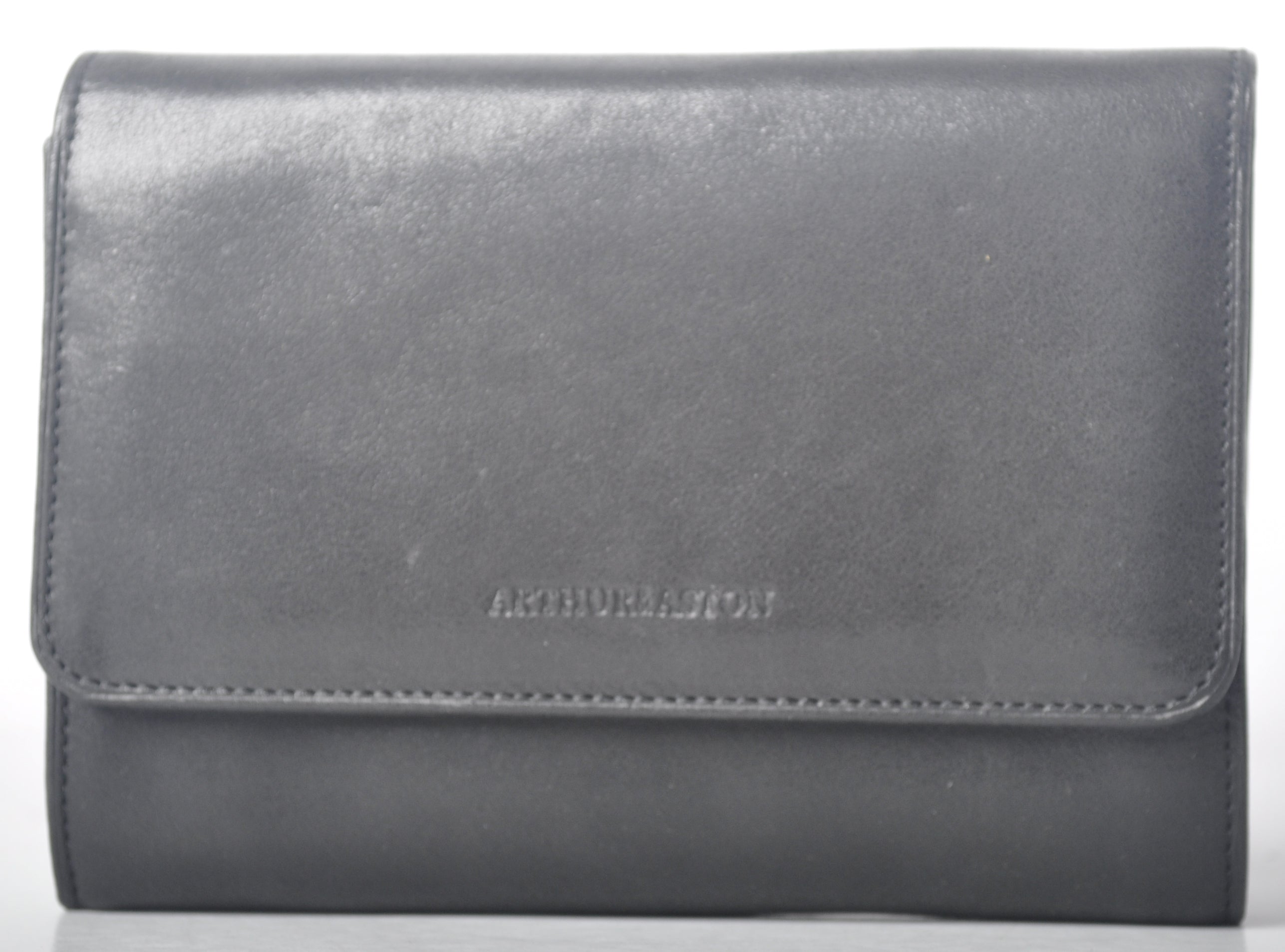 Oiled cowhide leather flap wallet