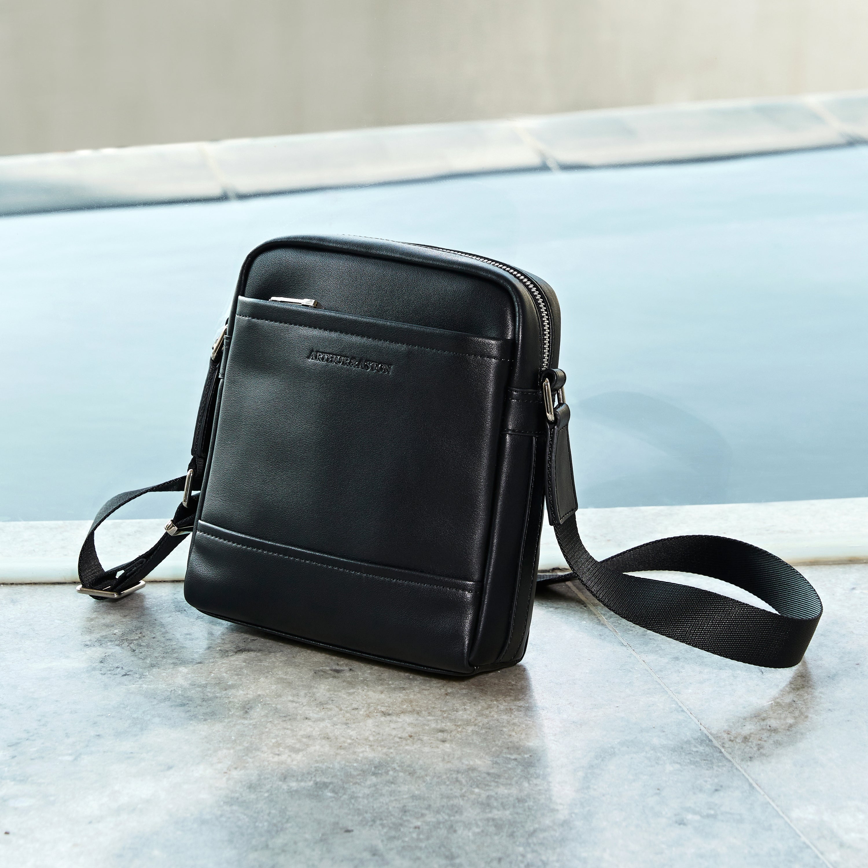 Sac travers Walter croûte de cuir