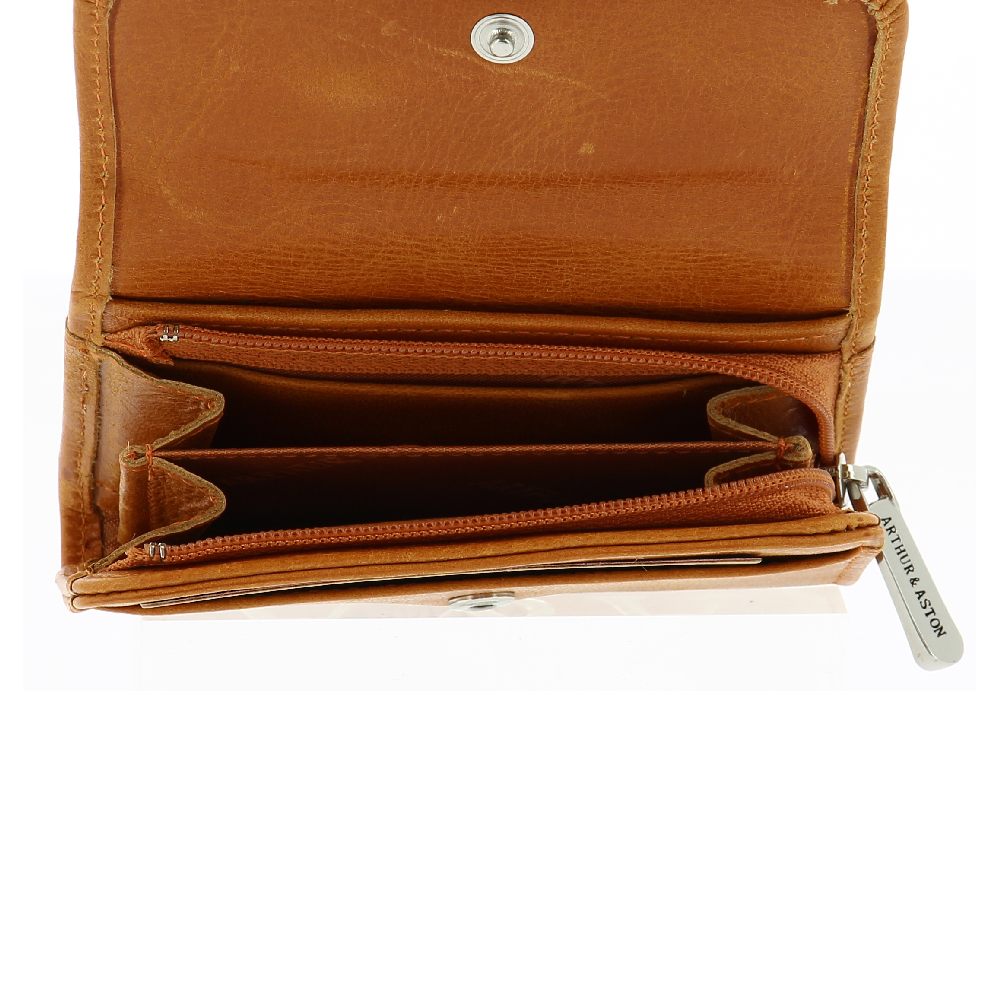 Porte-monnaie et cartes cuir vachette huilé