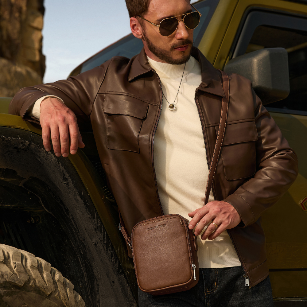 Medium Leather Angel Crossbody Bag