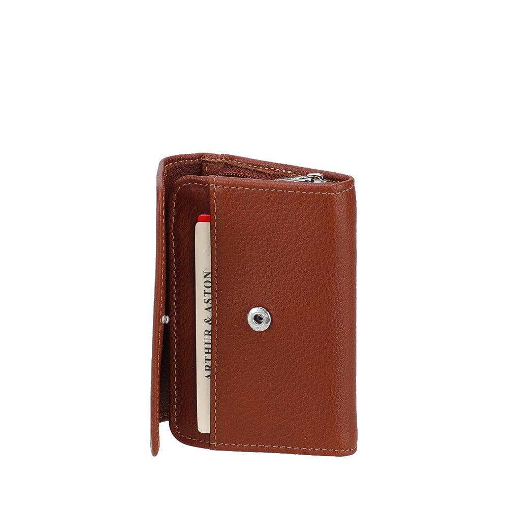 Small leather angel snap-lock coin purse