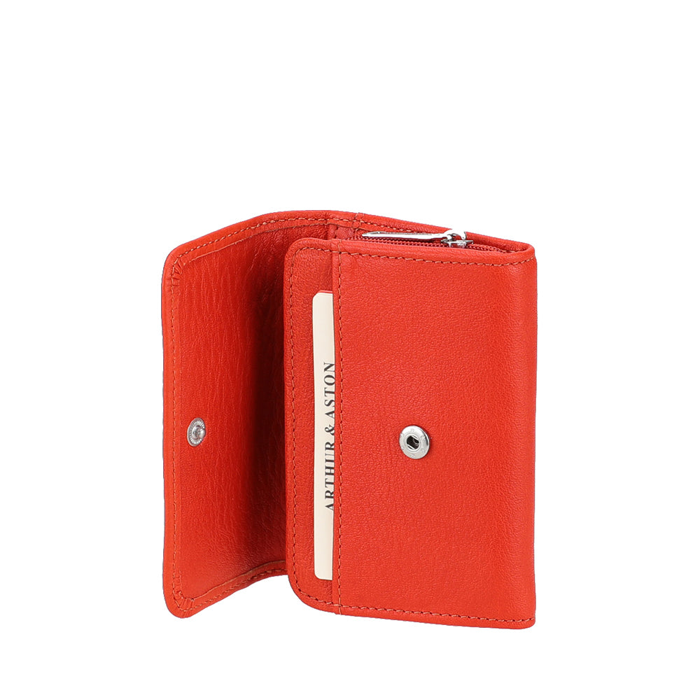 Small leather angel snap-lock coin purse