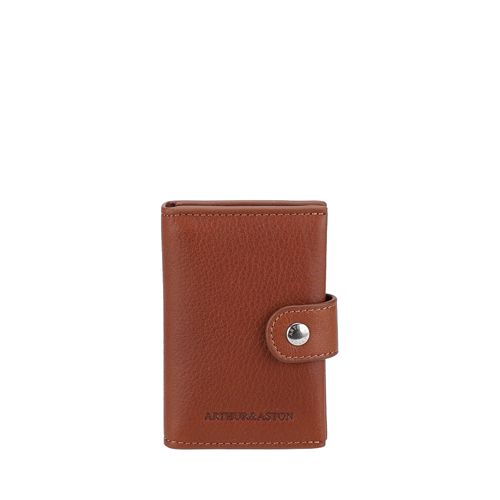 Small Angel Leather Snap-Close Card Holder