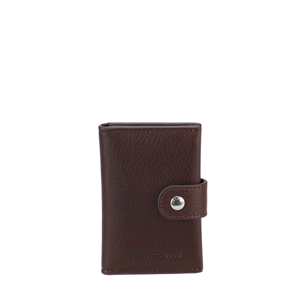 Small Angel Leather Snap-Close Card Holder