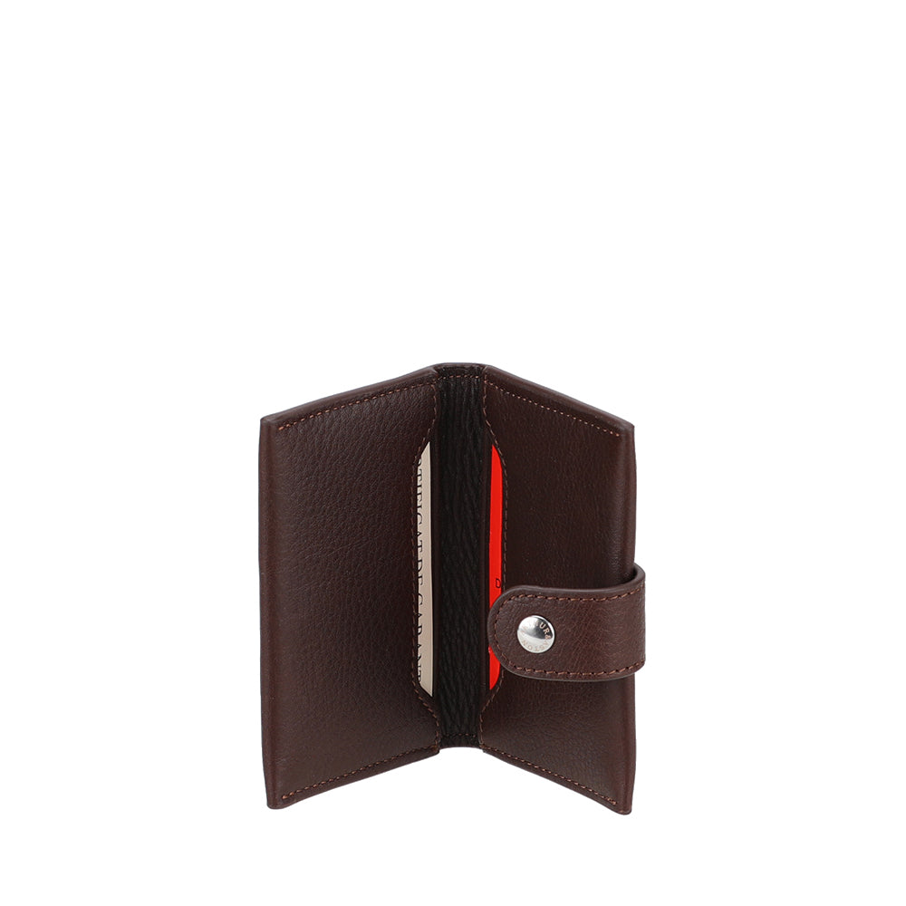 Small Angel Leather Snap-Close Card Holder
