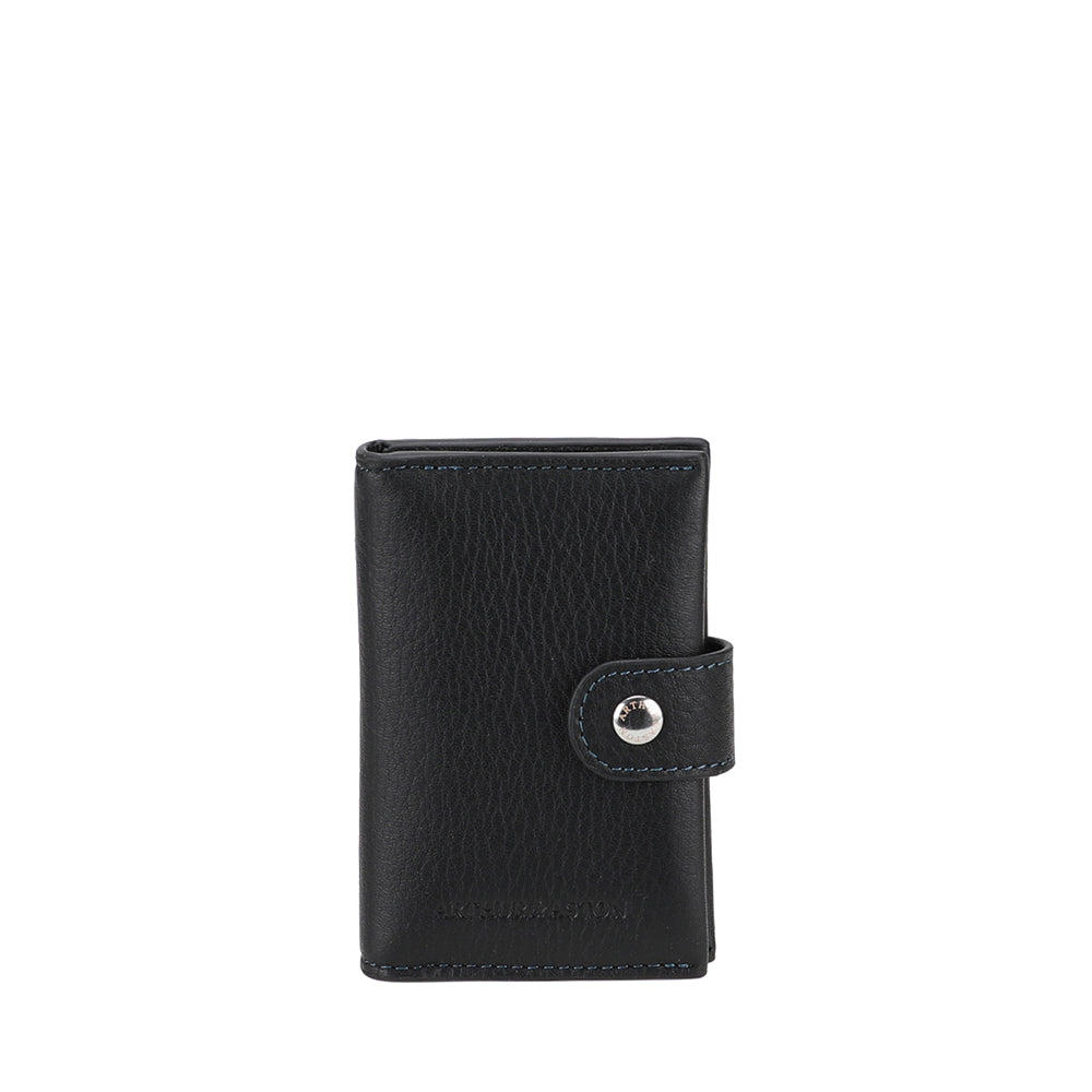 Small Angel Leather Snap-Close Card Holder