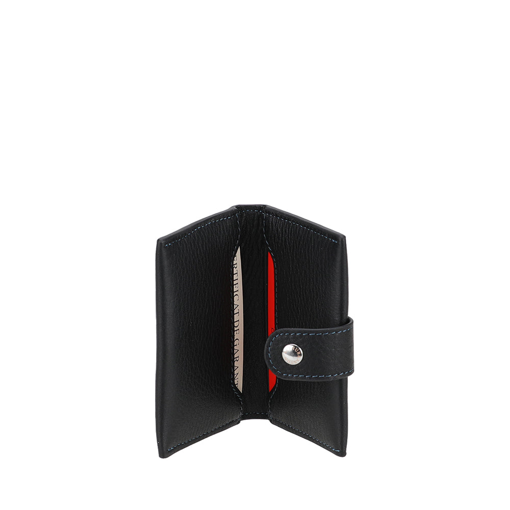 Small Angel Leather Snap-Close Card Holder