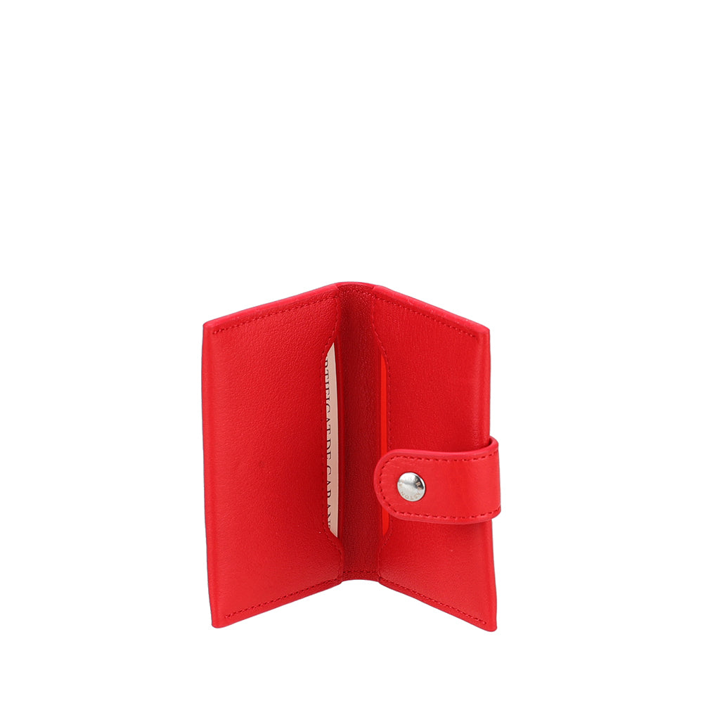 Small Angel Leather Snap-Close Card Holder
