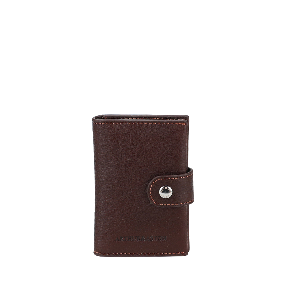 Small Angel Leather Snap-Close Card Holder