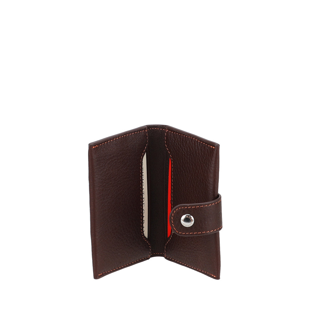 Small Angel Leather Snap-Close Card Holder