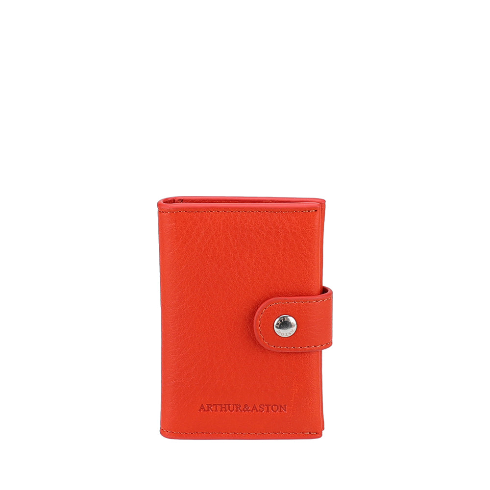 Small Angel Leather Snap-Close Card Holder