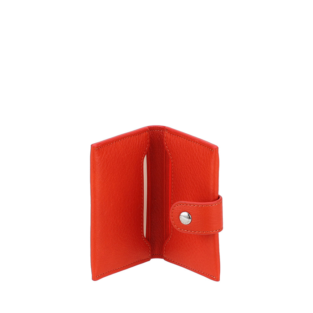 Small Angel Leather Snap-Close Card Holder