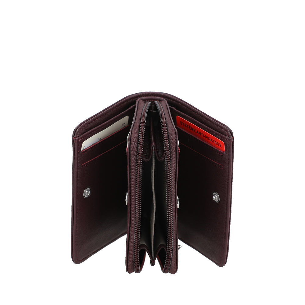Porte-monnaie et cartes cuir d'agneau Riley