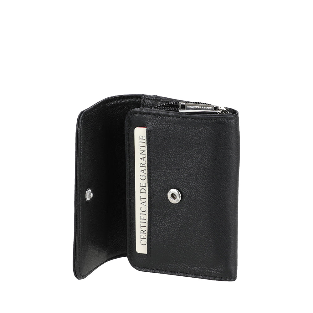 Petit Porte-monnaie à pression Riley cuir d'agneau