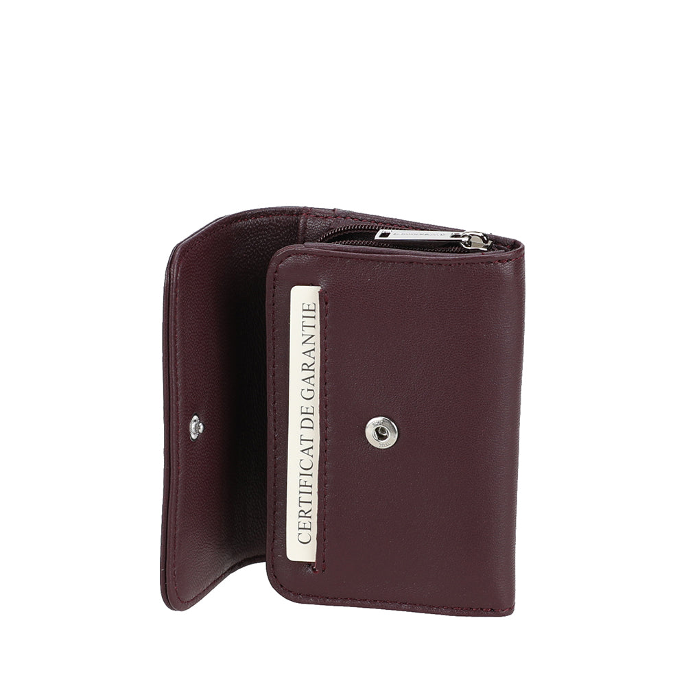 Petit Porte-monnaie à pression Riley cuir d'agneau