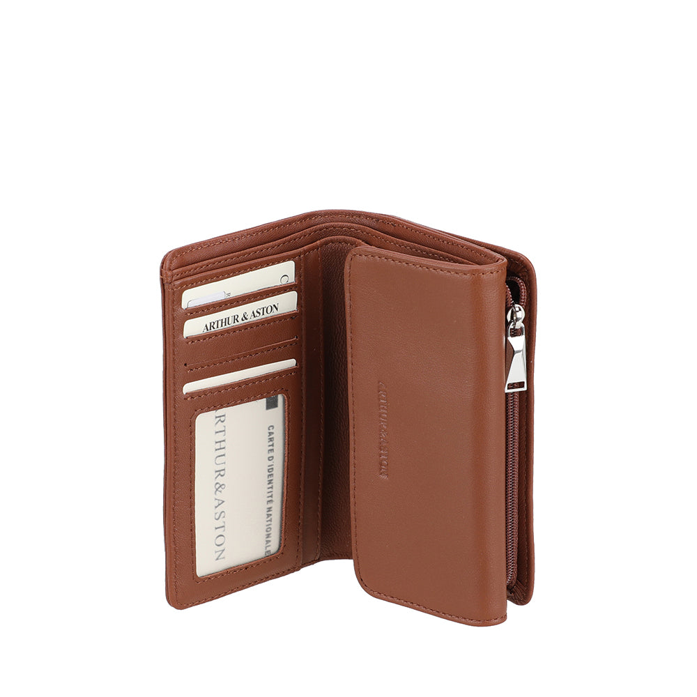 Portefeuille compact cuir agneau Riley