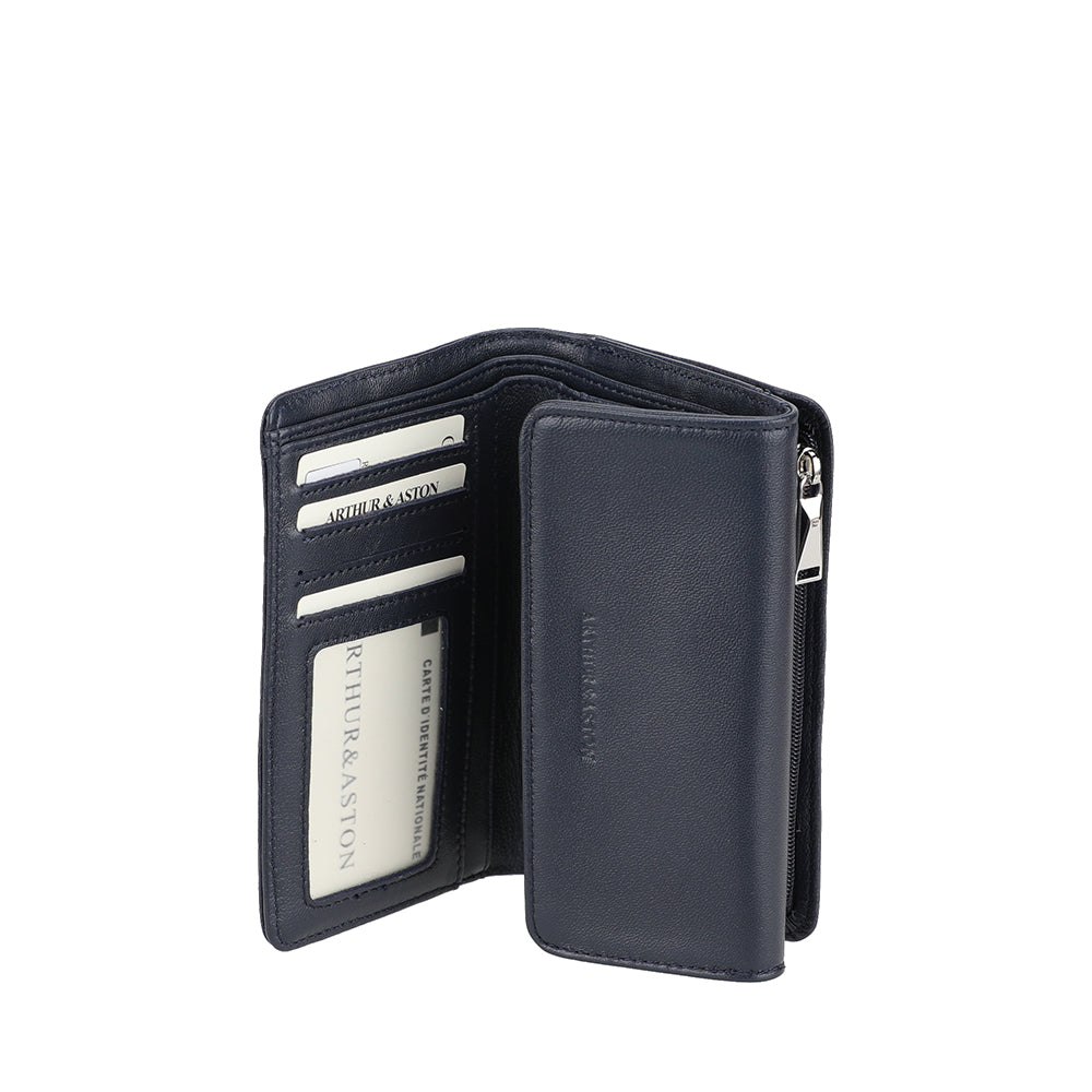 Portefeuille compact cuir agneau Riley