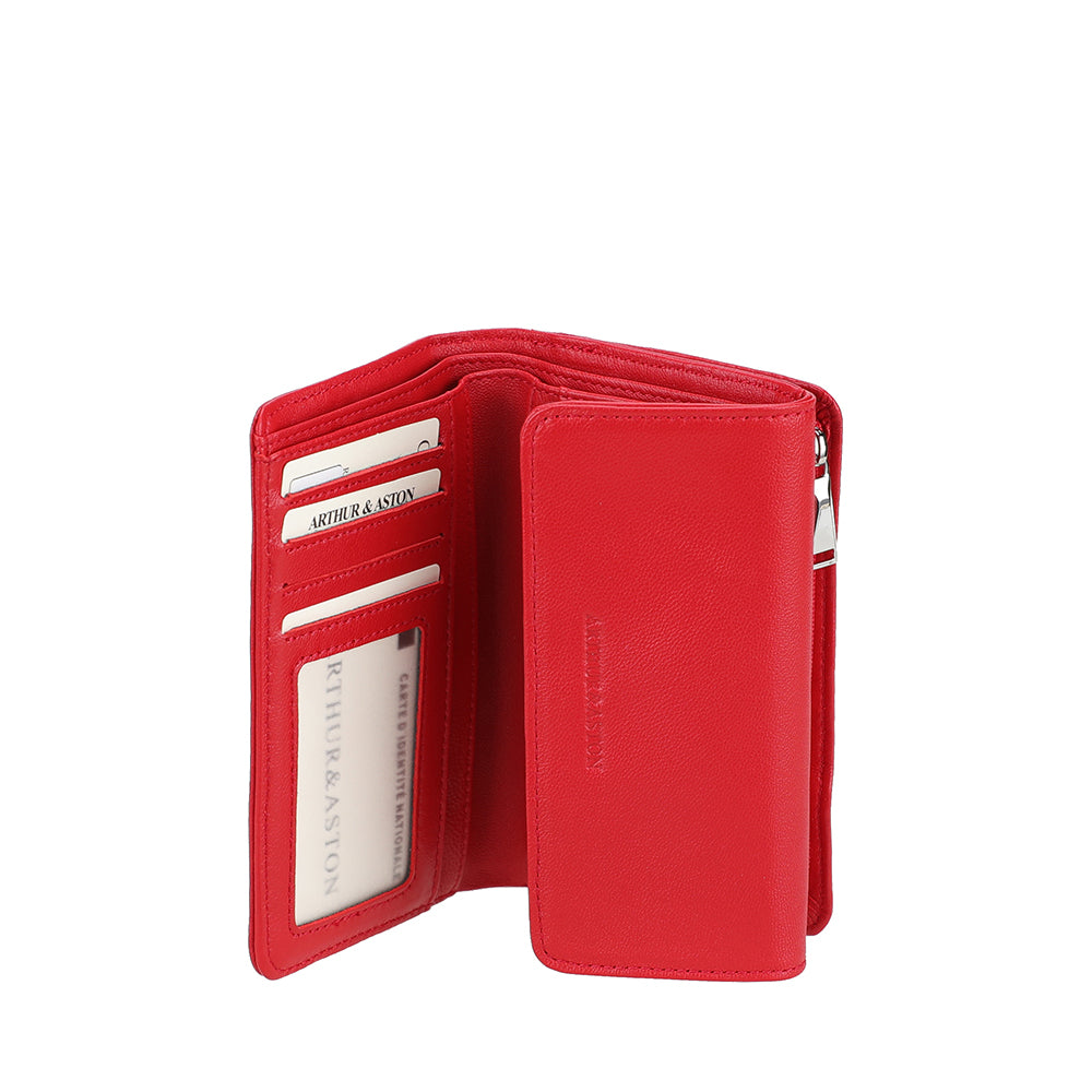 Portefeuille compact cuir agneau Riley