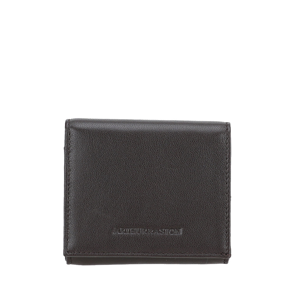 Porte-monnaie pression en cuir agneau Riley