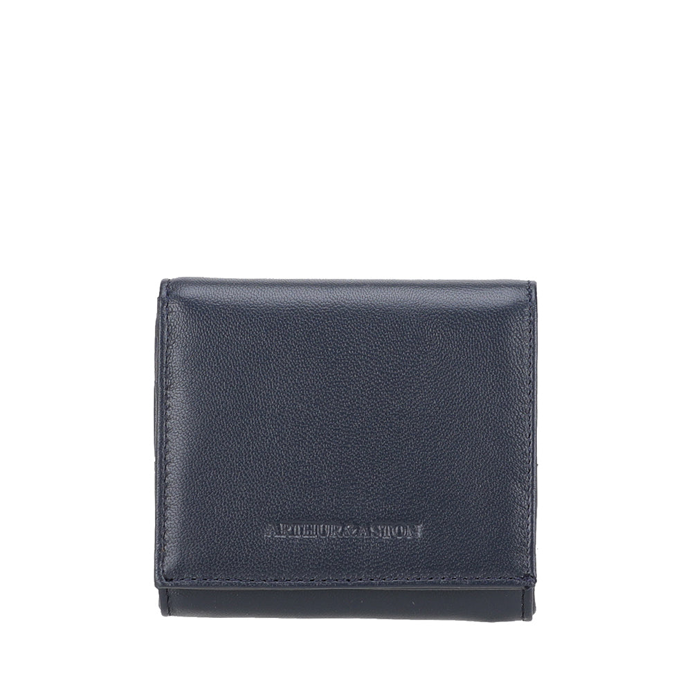 Porte-monnaie pression en cuir agneau Riley