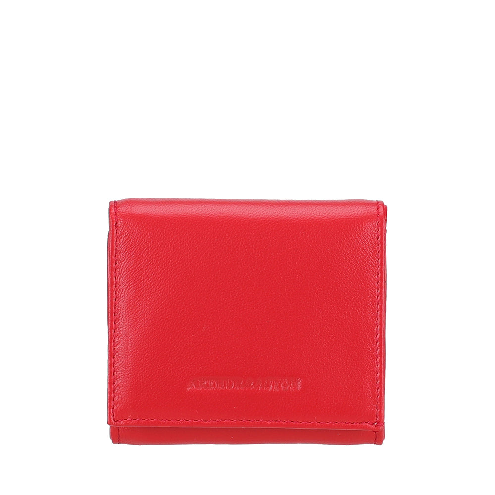 Porte-monnaie pression en cuir agneau Riley