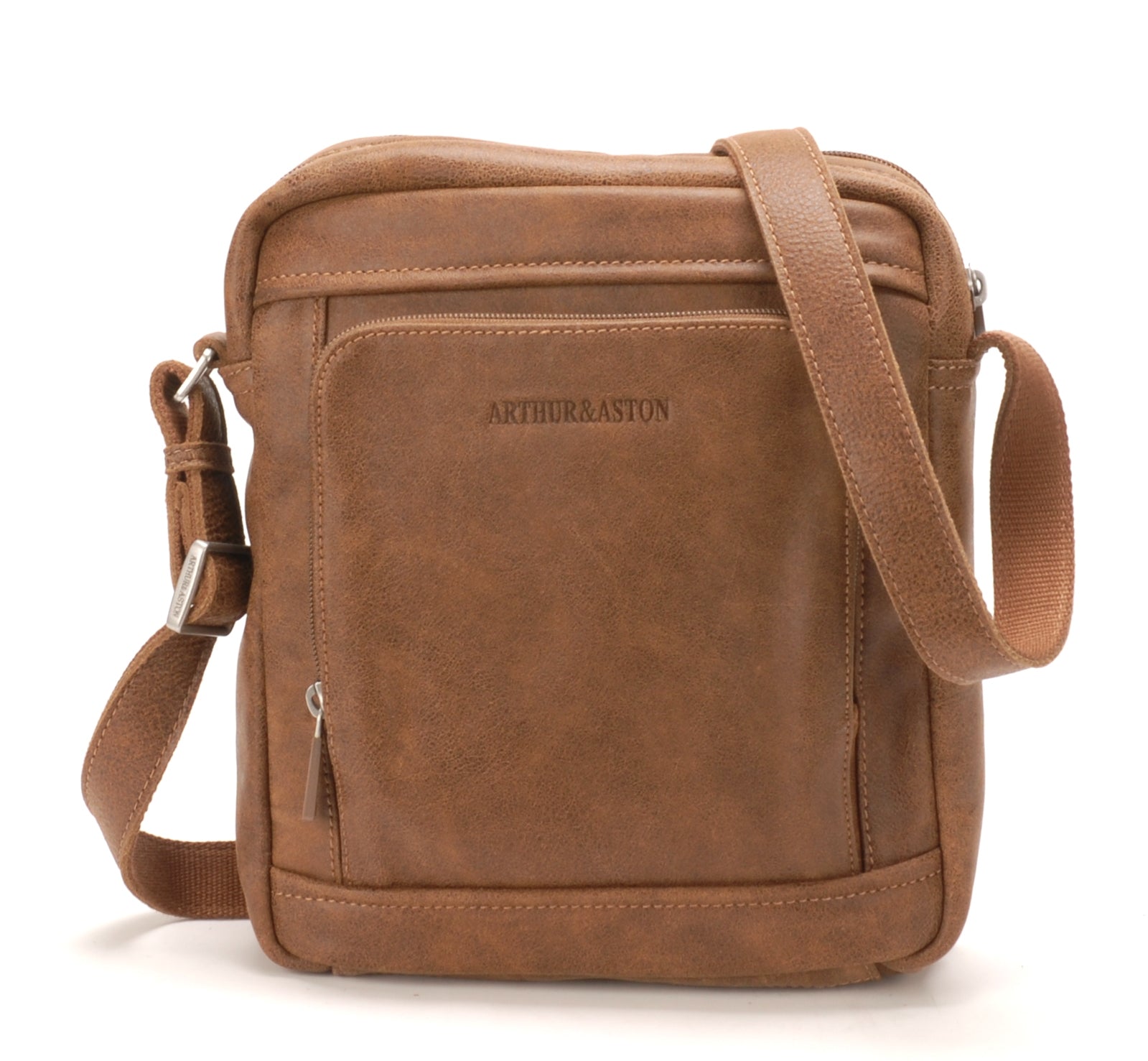 Large Cristiano leather destroyed crossbody bag