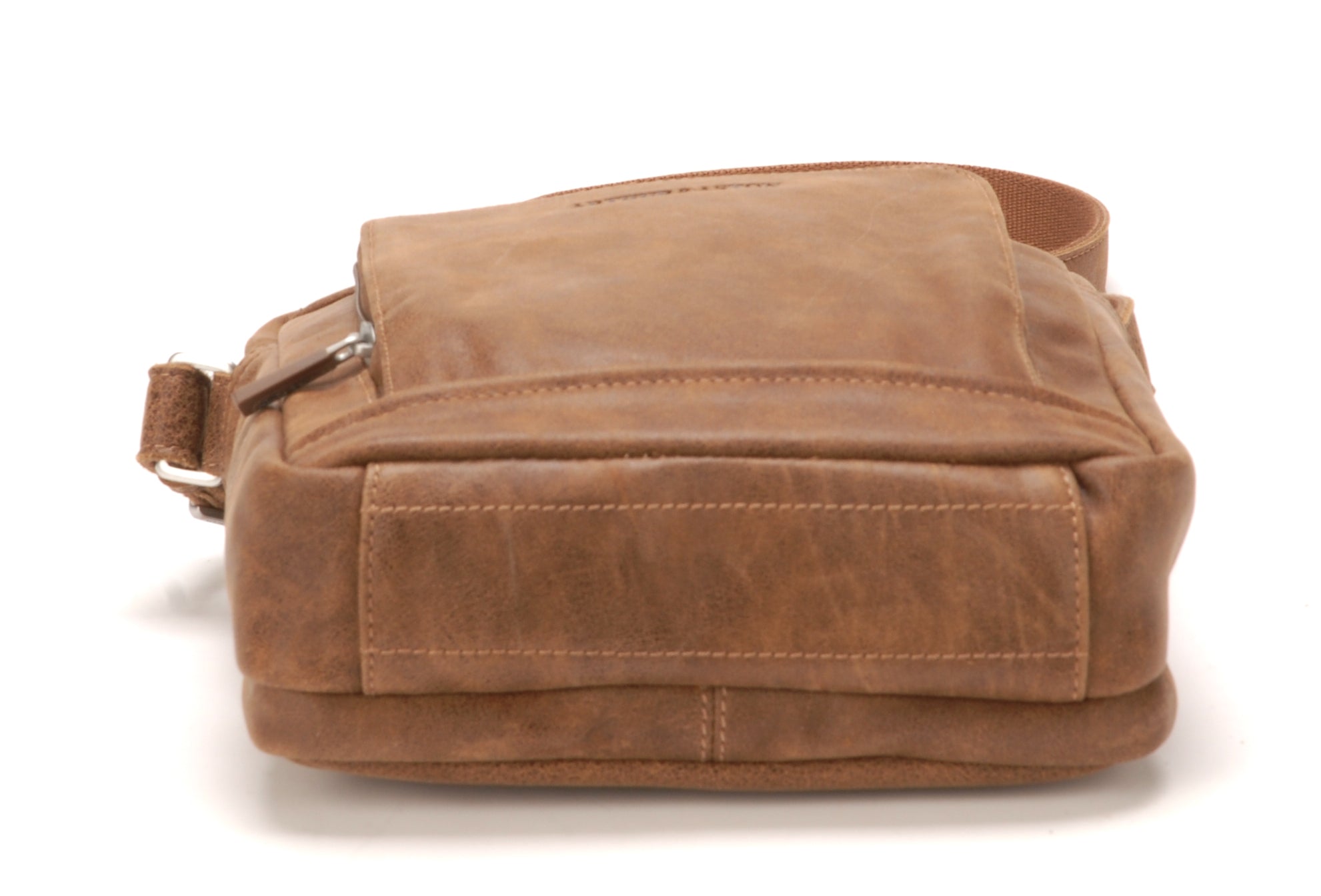 Large Cristiano leather destroyed crossbody bag