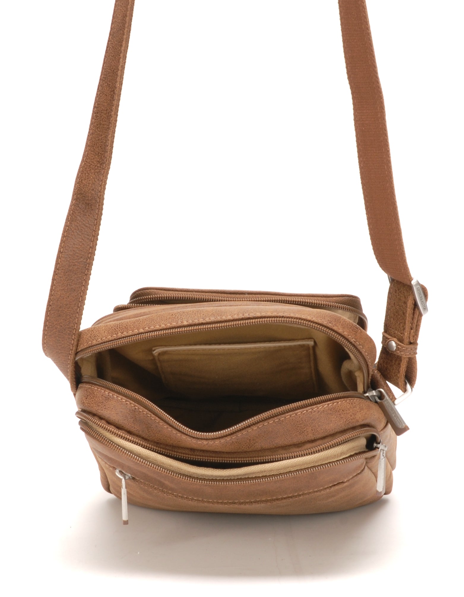 Large Cristiano leather destroyed crossbody bag