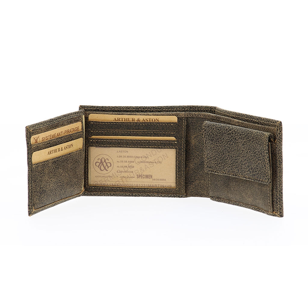 Cristiano Italian wallet destroyed leather