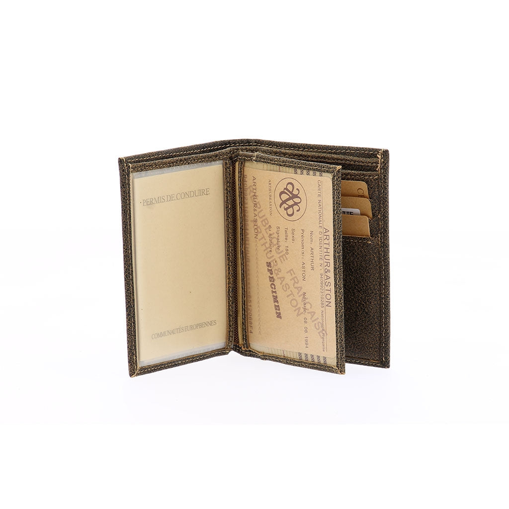 Cristiano 3-fold wallet in destroyed leather