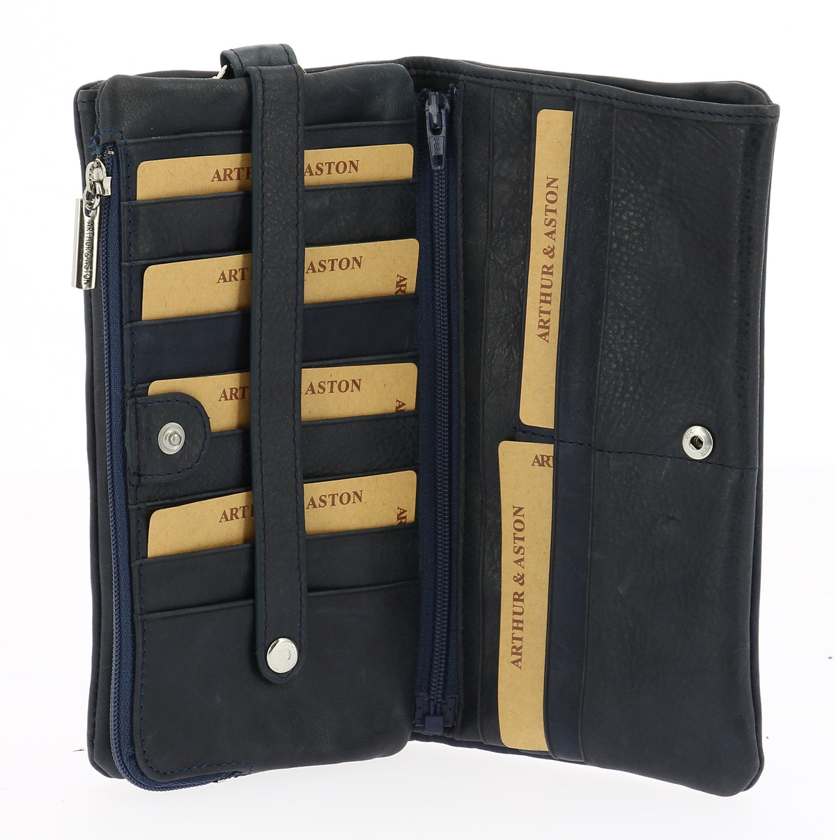 Large oiled leather wallet, Pink