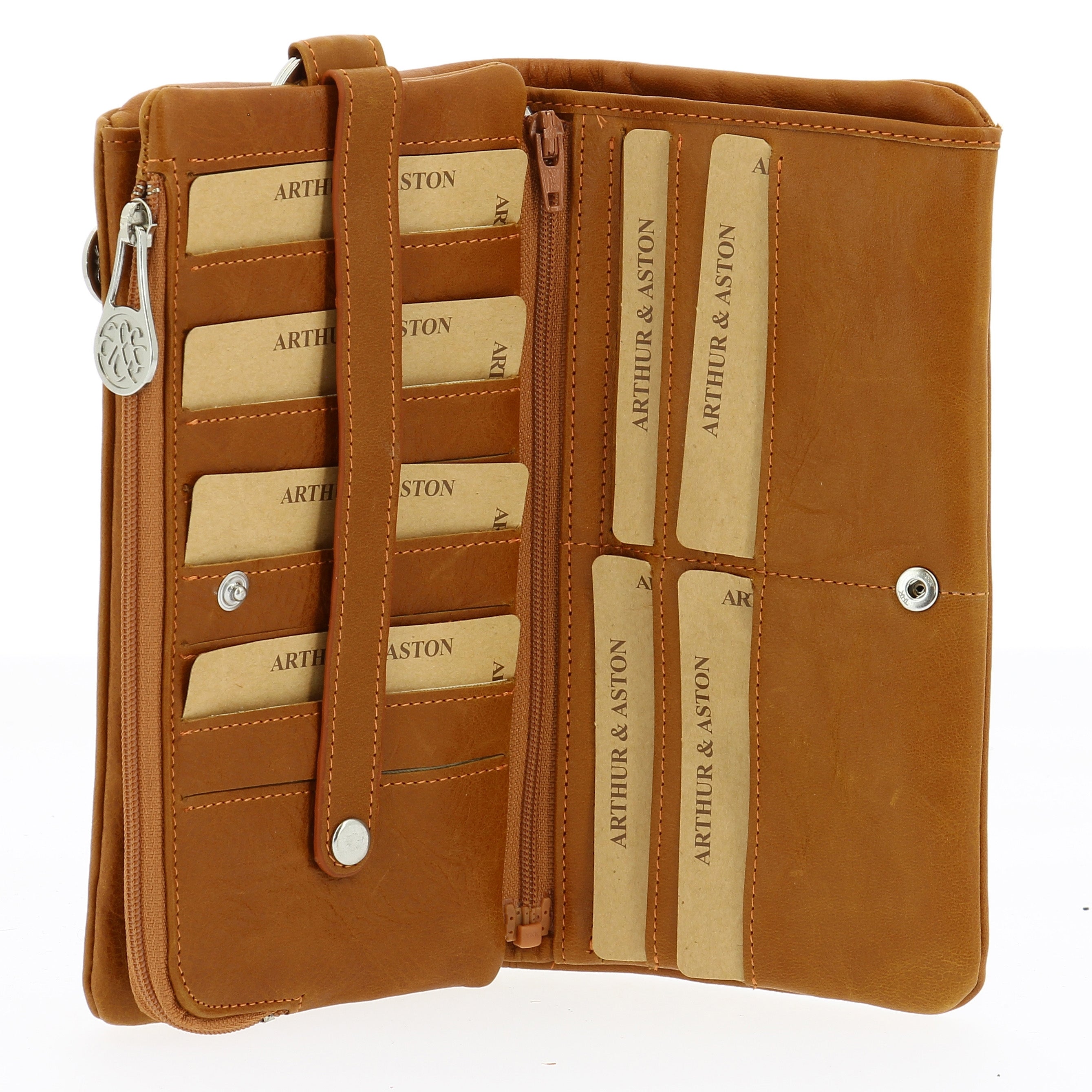 Large oiled leather wallet, Pink