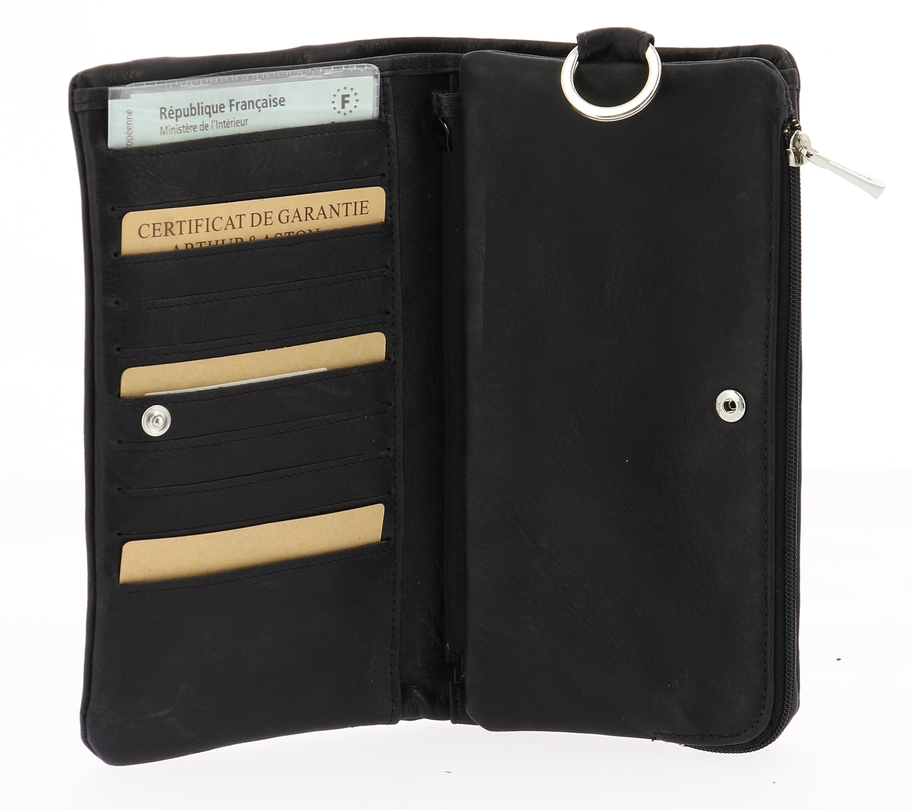 Large oiled leather wallet, Pink