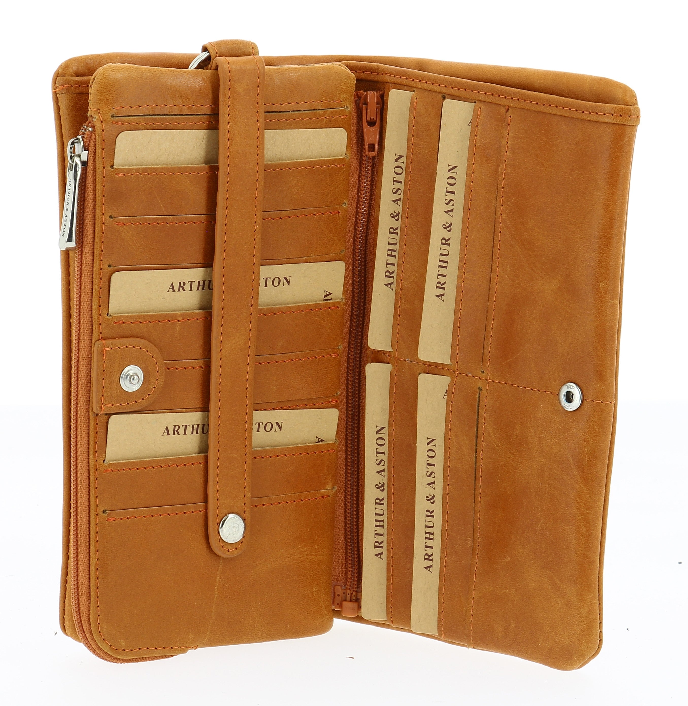 Large oiled leather wallet, Pink