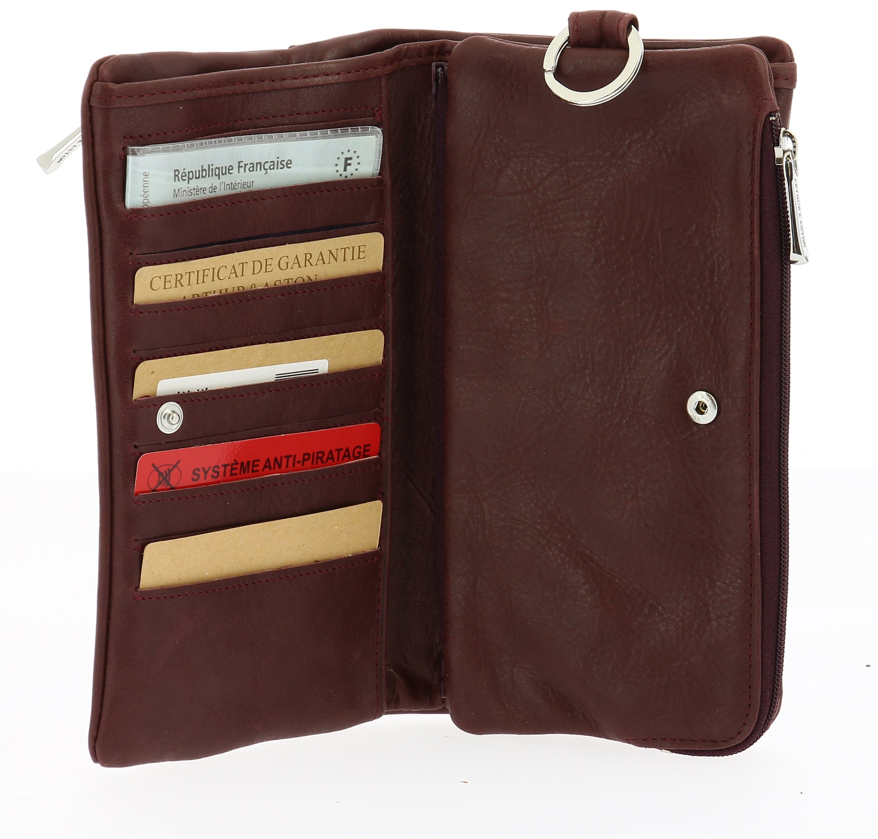 Large oiled leather wallet, Pink