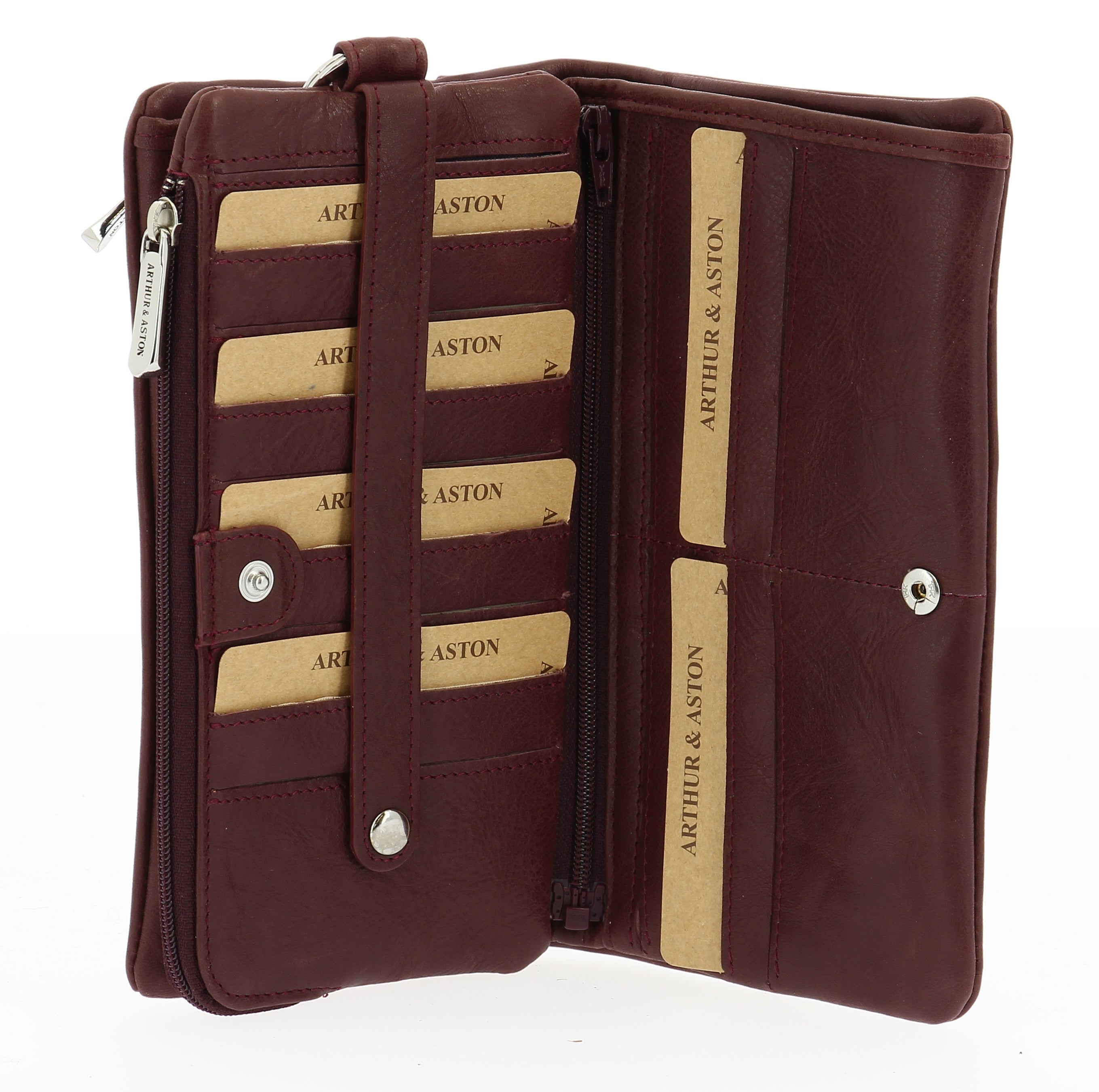 Large oiled leather wallet, Pink