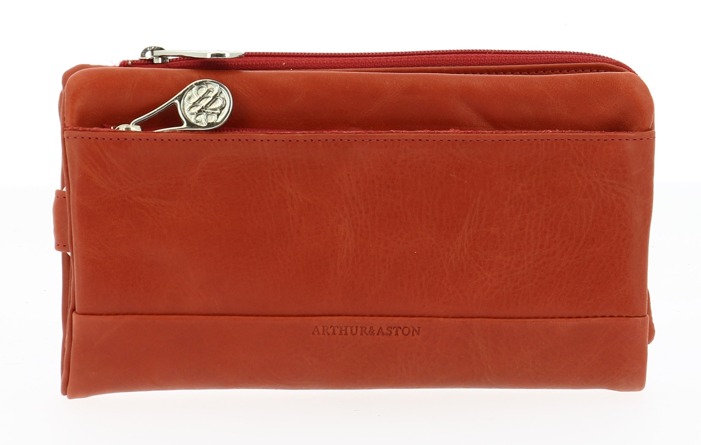 Large oiled leather wallet, Pink