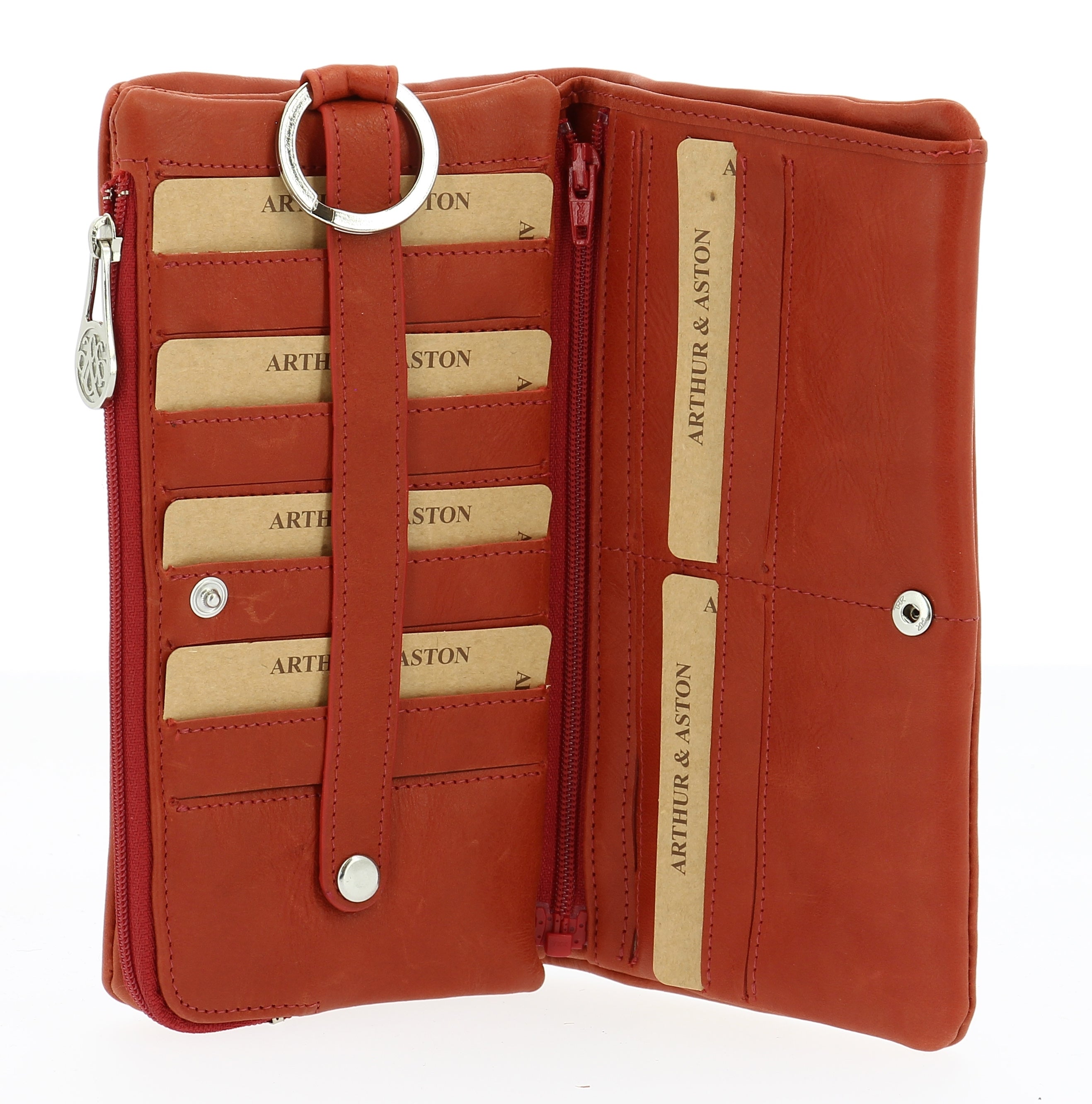 Large oiled leather wallet, Pink