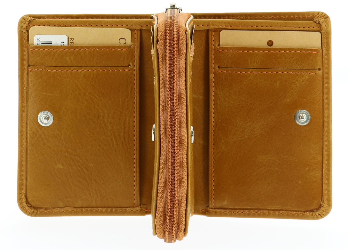 Oiled Leather Wallet and Card Holder Pink