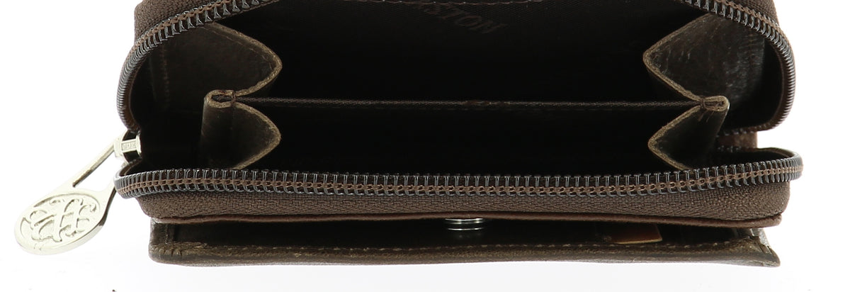 Oiled Leather Wallet and Card Holder Pink