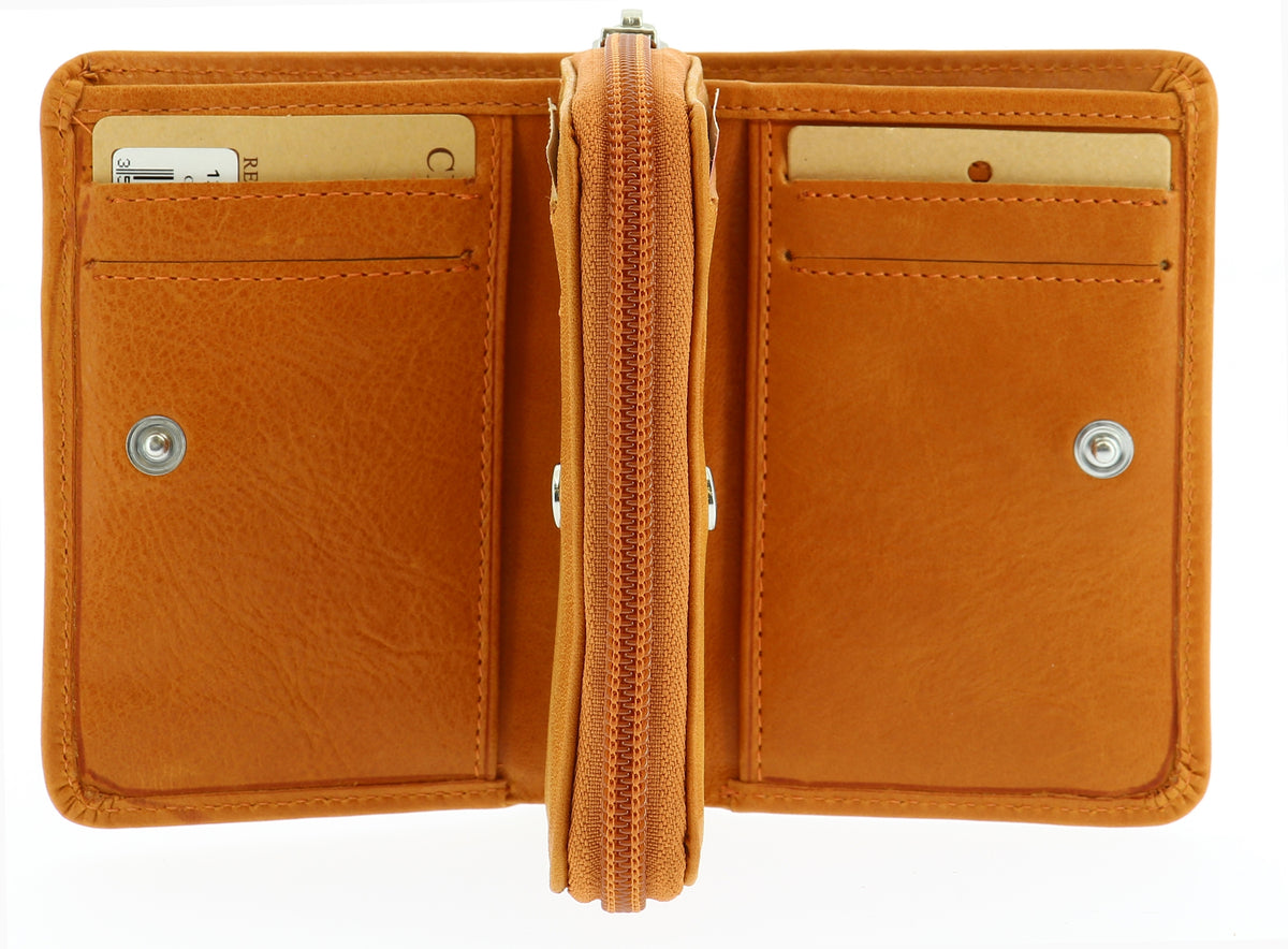 Oiled Leather Wallet and Card Holder Pink