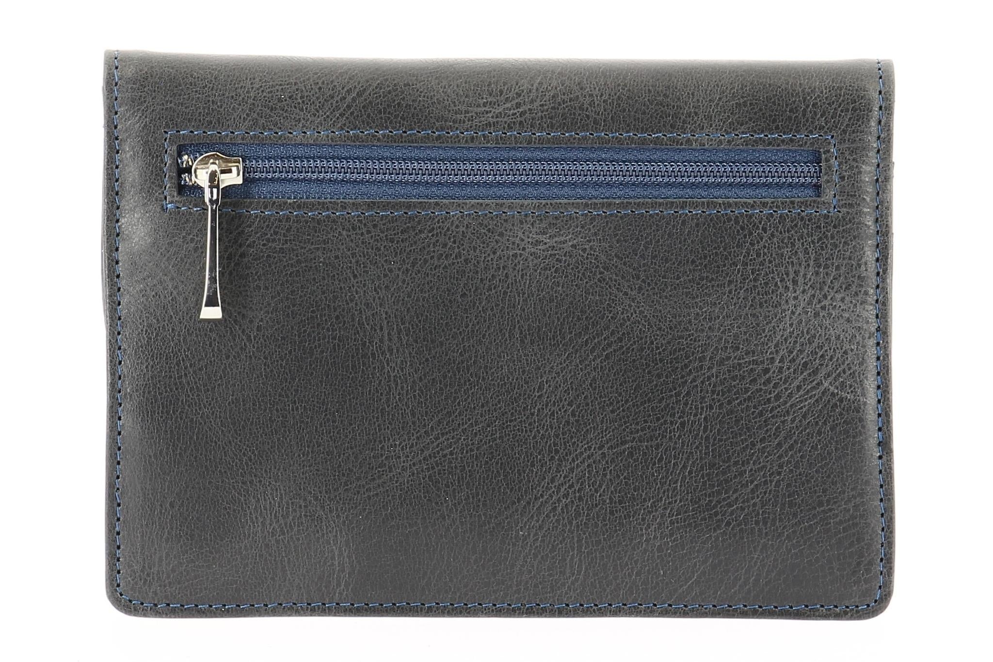 Oiled cowhide leather flap document holder Pink