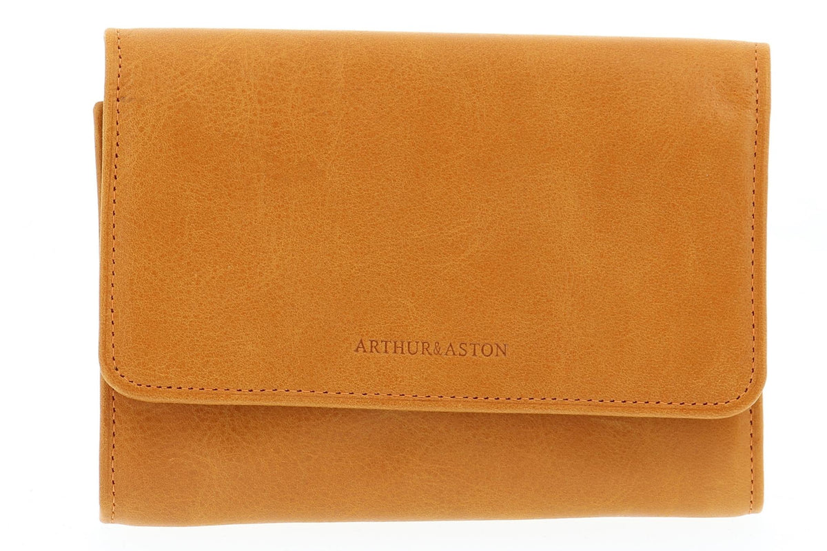 Portefeuille à rabat cuir vachette huilé