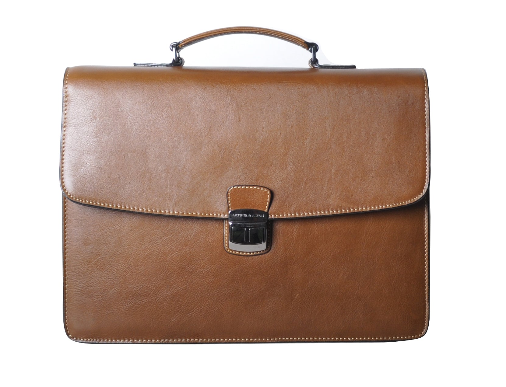 Georges cowhide leather 1-gusset briefcase