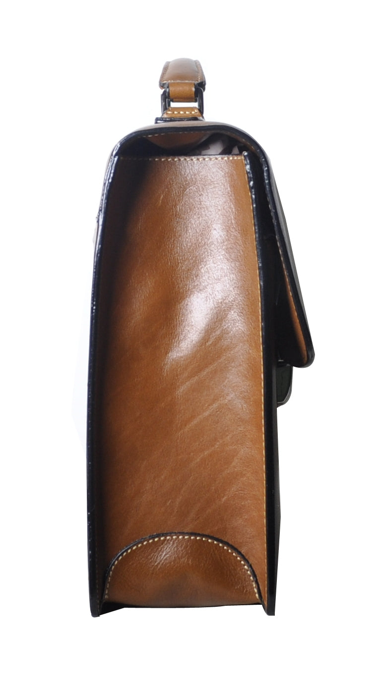 Georges cowhide leather 1-gusset briefcase