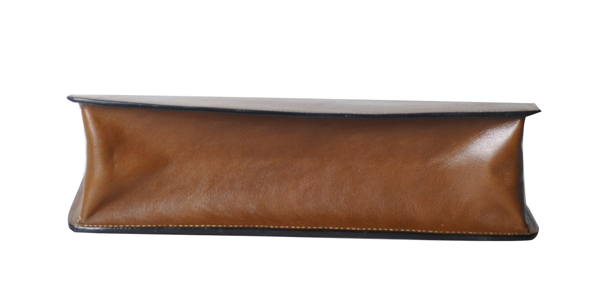 Georges cowhide leather 1-gusset briefcase
